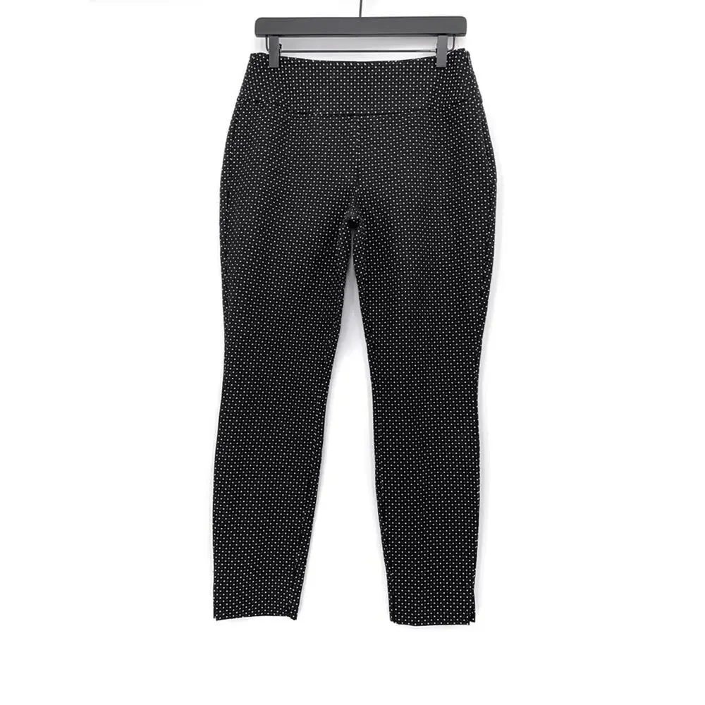 CABI Seaside Chic Dot Trouser Crop Pant Black White 6